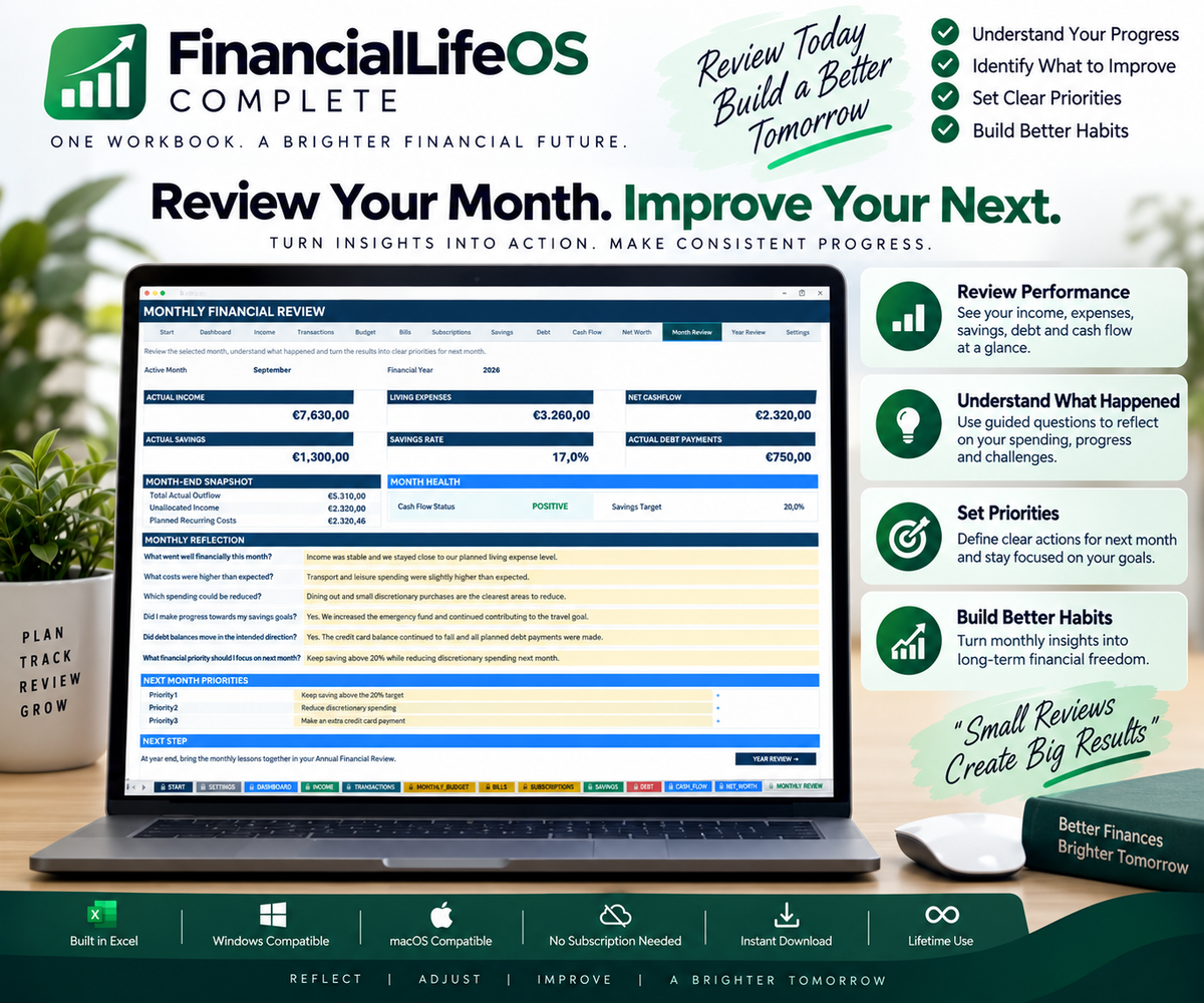 FinancialLifeOS Complete – Personal Finance Excel System