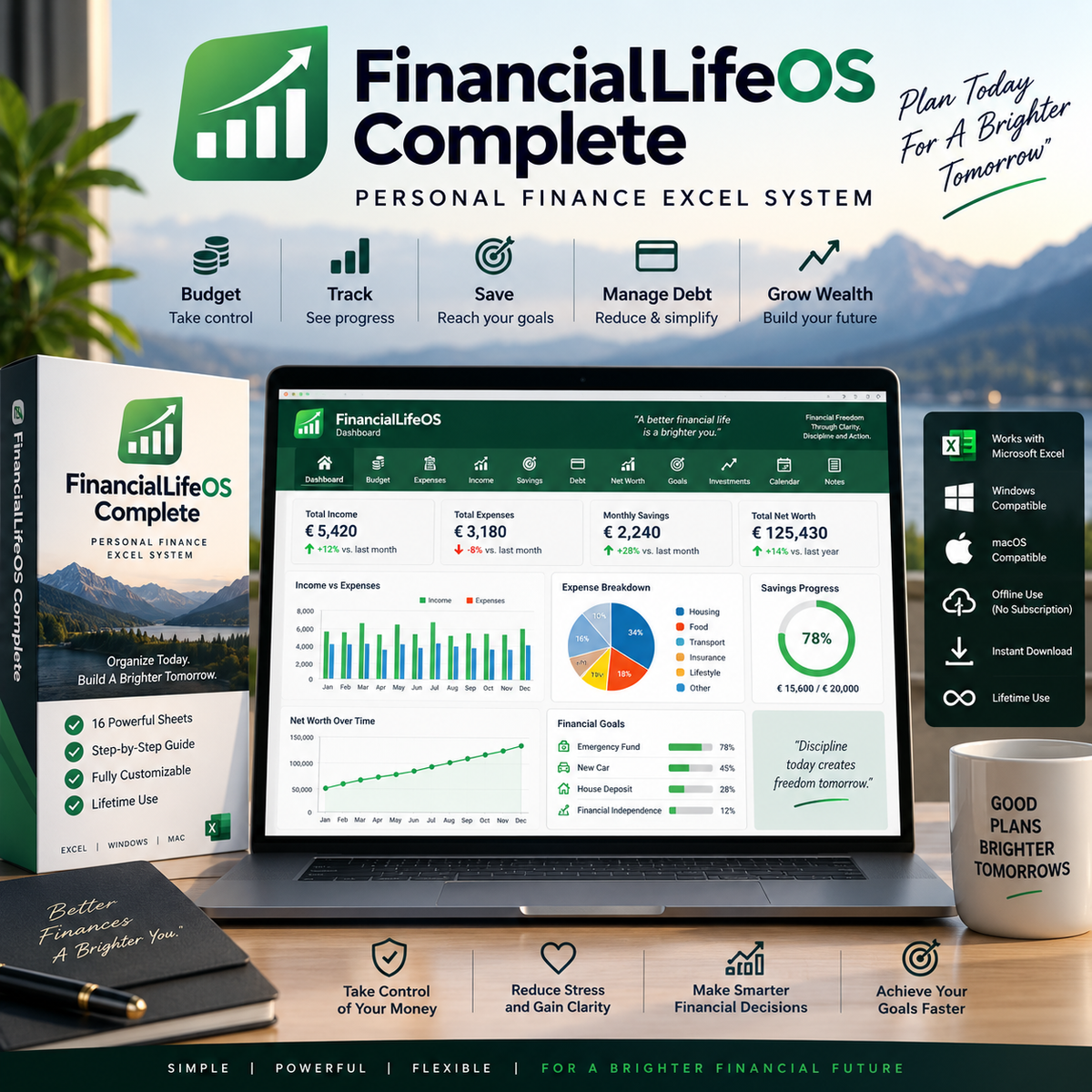 FinancialLifeOS Complete – Personal Finance Excel System